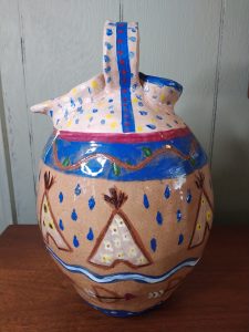 Native American clay water jug